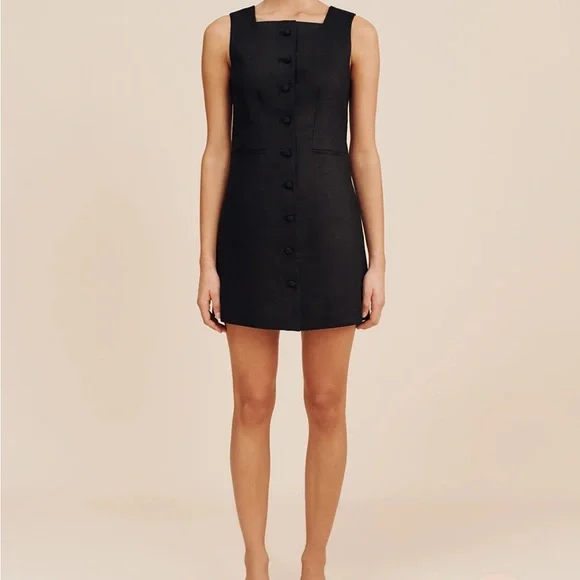 Posse Linen little black dress NWT - Picture 3 of 7